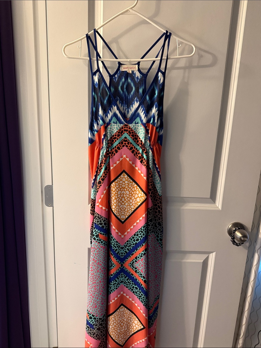 Eight Sixty Multicolor Geometric Strappy Maxi Dress
